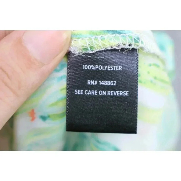 Torrid Silky Short Sleeve Blouse-Size 3X-Cactus-Back Buttons-Chiffon - Picture 5 of 9